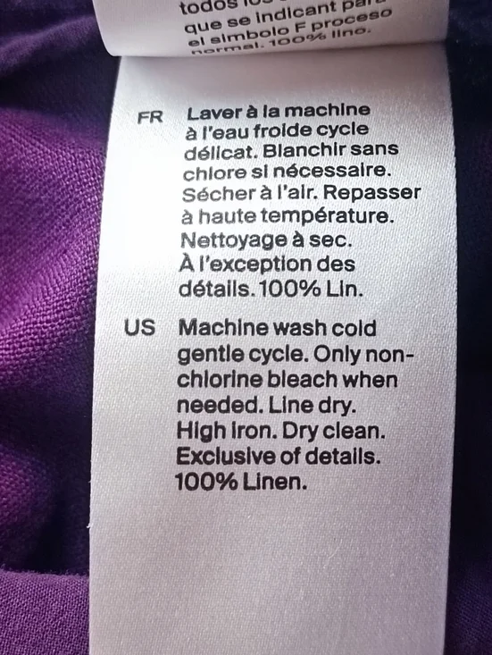 COS Plum Purple High-Rise Wide Leg Linen Trousers Size 10 - Picture 7 of 15